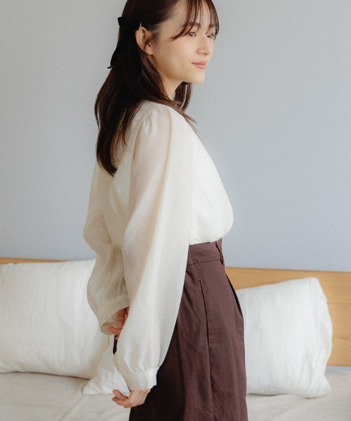 flower（フラワー）の「カームクリアブラウス（シャツ/ブラウス・レディース・アイボリー/ベージュ・FREE）」の3枚目の写真