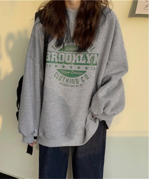 Burner（バーナー）の「【BURNER Recommend Select】プリント スウェット oku-tops-731817441615-15 U（スウェット・レディース・レッド/ダークグレー/グレー/ダークグリーン・M/L/XL）」の6枚目の写真