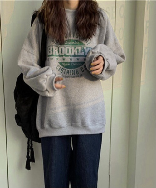 Burner（バーナー）の「【BURNER Recommend Select】プリント スウェット oku-tops-731817441615-15 U（スウェット・レディース・レッド/ダークグレー/グレー/ダークグリーン・M/L/XL）」の7枚目の写真