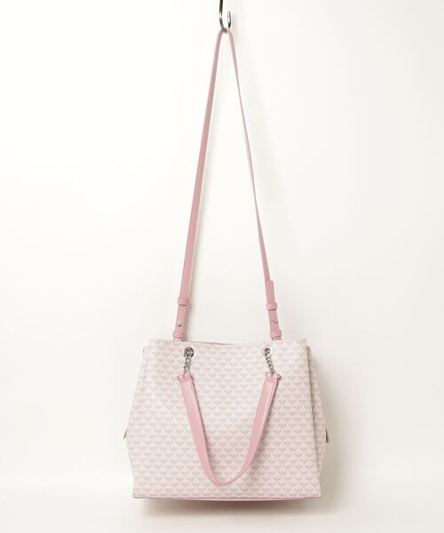 EMPORIO ARMANI（エンポリオアルマーニ）の「【エンポリオ アルマーニ】オールオーバーイーグル　ミディハンドバッグ（ハンドバッグ・レディース・ホワイト×ピンク/ブラック・FREE）」の3枚目の写真