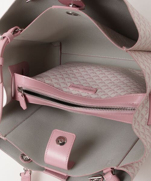 EMPORIO ARMANI（エンポリオアルマーニ）の「【エンポリオ アルマーニ】オールオーバーイーグル　ミディハンドバッグ（ハンドバッグ・レディース・ホワイト×ピンク/ブラック・FREE）」の5枚目の写真