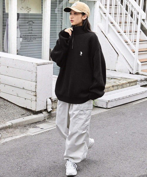 TTT_MSW Kasuri Knit polo ハーフジップ ニット 刺繍 TTT_MSW Kasuri Knit polo ハーフジップ ニット 刺繍