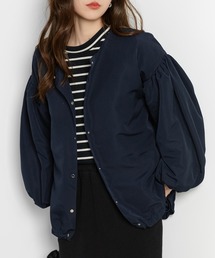 DAY CLOSET（デイ クローゼット）の「【ミドル丈/シルエットが変わる紐付き】長袖ノーカラーバルーンスリーブブルゾン レディース（ブルゾン）」