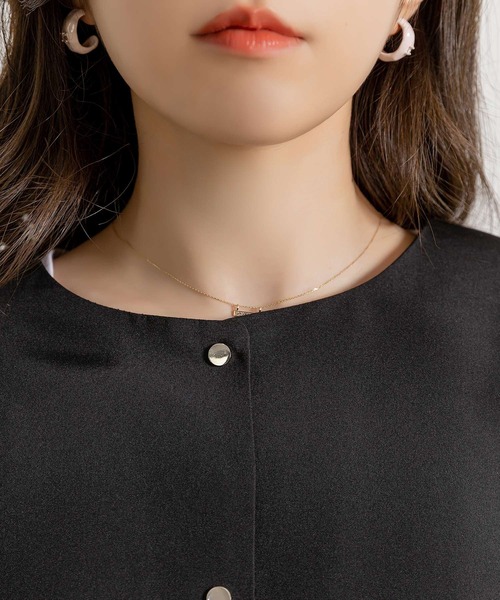 DAY CLOSET(デイ クローゼット)の「【ミドル丈/シルエットが変わる紐付き】長袖ノーカラーバルーンスリーブブルゾン レディース(ブルゾン・レディース・ネイビー/カーキ/アイボリー/ブラウン/ブラック・ONE SIZE)」の19枚目の写真