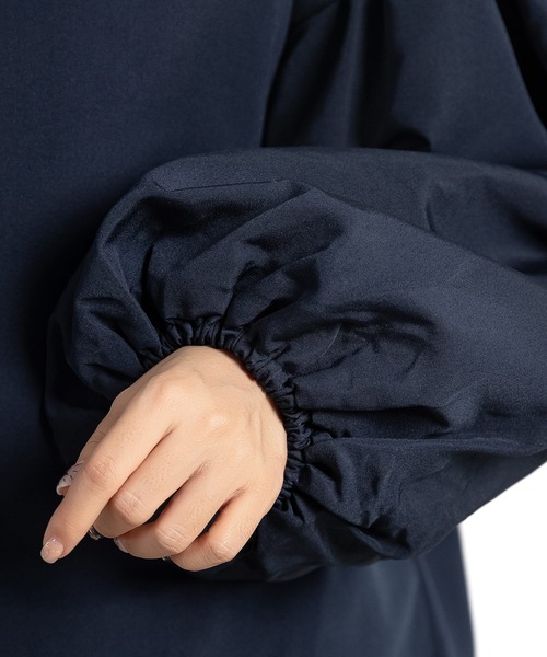 DAY CLOSET(デイ クローゼット)の「【ミドル丈/シルエットが変わる紐付き】長袖ノーカラーバルーンスリーブブルゾン レディース(ブルゾン・レディース・ネイビー/カーキ/アイボリー/ブラウン/ブラック・ONE SIZE)」の17枚目の写真