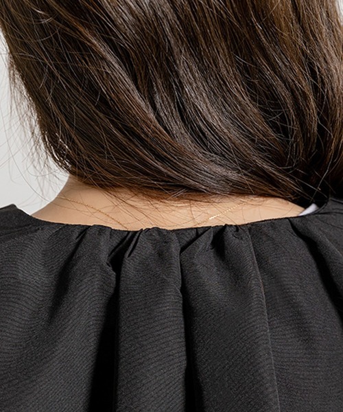 DAY CLOSET(デイ クローゼット)の「【ミドル丈/シルエットが変わる紐付き】長袖ノーカラーバルーンスリーブブルゾン レディース(ブルゾン・レディース・ネイビー/カーキ/アイボリー/ブラウン/ブラック・ONE SIZE)」の16枚目の写真