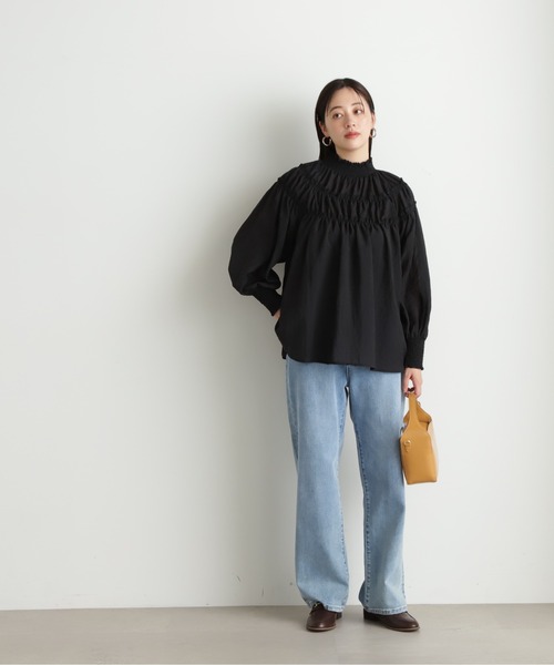 N.(N. Natural Beauty Basic)(エヌエヌナチュラルビューティーベーシック)の「◆ライトボイルギャザーブラウス(シャツ/ブラウス・レディース・オフホワイト/ブラック・MEDIUM)」の22枚目の写真