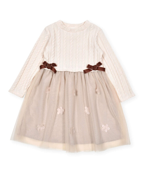SLAP SLIP(スラップスリップ)の「【お揃い】花柄シフォンリボン付きワンピース(80~130cm)(ワンピース・キッズ・オフホワイト/パープル・90cm/110cm/130cm/100cm/80cm/120cm)」の7枚目の写真