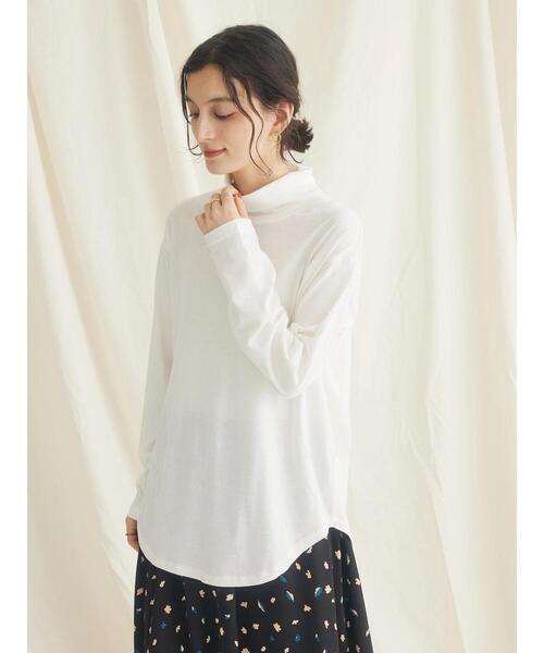 CRAFT STANDARD BOUTIQUE（クラフトスタンダードブティック）の「ハイネックインナーカットプルオーバー（Tシャツ/カットソー・レディース・その他9/ブラック/オフホワイト・FREE）」の4枚目の写真