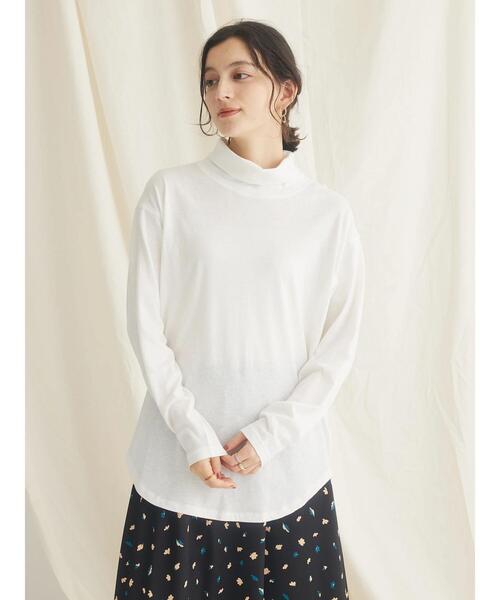 CRAFT STANDARD BOUTIQUE（クラフトスタンダードブティック）の「ハイネックインナーカットプルオーバー（Tシャツ/カットソー・レディース・その他9/ブラック/オフホワイト・FREE）」の6枚目の写真