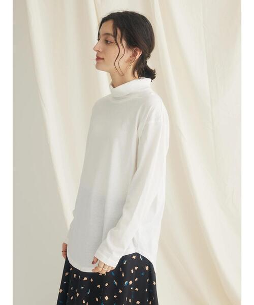 CRAFT STANDARD BOUTIQUE（クラフトスタンダードブティック）の「ハイネックインナーカットプルオーバー（Tシャツ/カットソー・レディース・その他9/ブラック/オフホワイト・FREE）」の8枚目の写真