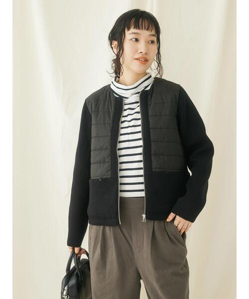 CRAFT STANDARD BOUTIQUE（クラフトスタンダードブティック）の「ハイネックインナーカットプルオーバー（Tシャツ/カットソー・レディース・その他9/ブラック/オフホワイト・FREE）」の21枚目の写真