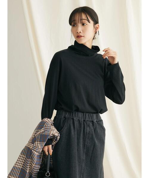 CRAFT STANDARD BOUTIQUE（クラフトスタンダードブティック）の「ハイネックインナーカットプルオーバー（Tシャツ/カットソー・レディース・その他9/ブラック/オフホワイト・FREE）」の22枚目の写真