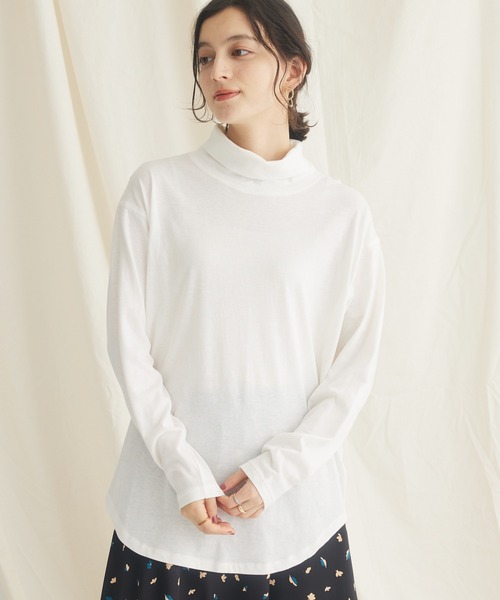 CRAFT STANDARD BOUTIQUE（クラフトスタンダードブティック）の「ハイネックインナーカットプルオーバー（Tシャツ/カットソー・レディース・その他9/ブラック/オフホワイト・FREE）」の2枚目の写真