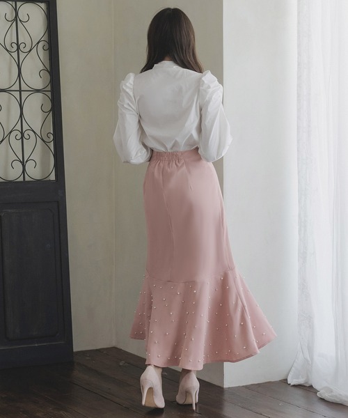 Julia Boutique(ジュリアブティック)の「パールデコマーメイドスカート/23578(スカート・レディース・ブラック/ピンク系/レッド系・ONE)」の8枚目の写真