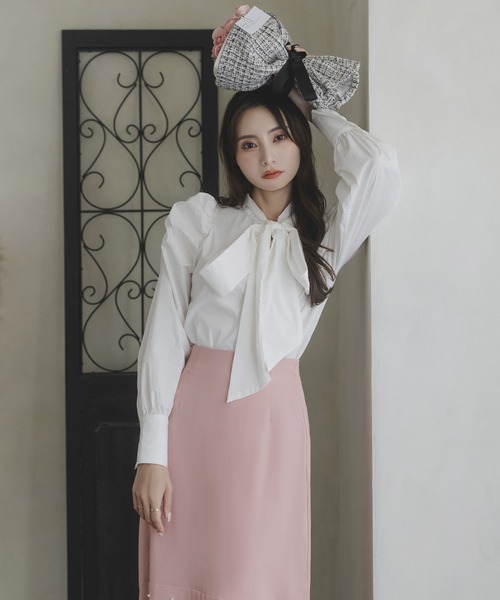 Julia Boutique(ジュリアブティック)の「パールデコマーメイドスカート/23578(スカート・レディース・ブラック/ピンク系/レッド系・ONE)」の10枚目の写真
