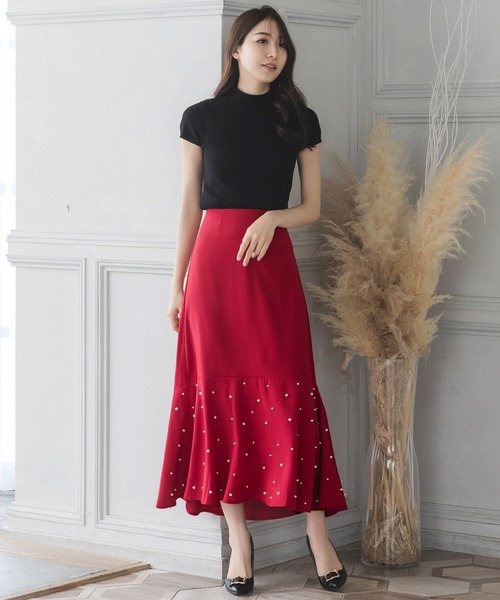 Julia Boutique(ジュリアブティック)の「パールデコマーメイドスカート/23578(スカート・レディース・ブラック/ピンク系/レッド系・ONE)」の11枚目の写真
