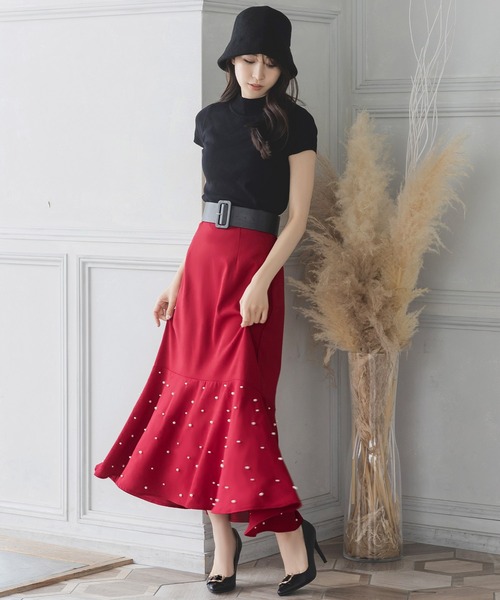 Julia Boutique(ジュリアブティック)の「パールデコマーメイドスカート/23578(スカート・レディース・ブラック/ピンク系/レッド系・ONE)」の14枚目の写真
