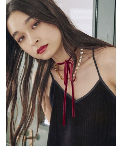 jouetie（ジュエティ）の「ビジューリボンチョーカー（ネックレス・レディース・ブラック/ボルドー・FREE）」の12枚目の写真