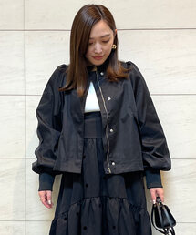 [ kazuhaさんコラボ ]ボリュームスリーブノーカラーブルゾン