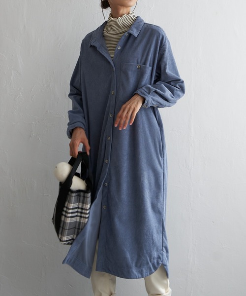 LBC(エルビーシー)の「コーデュロイワンピース(ワンピース・レディース・チャコールグレー/ブルー/オフホワイト・M/L)」の3枚目の写真