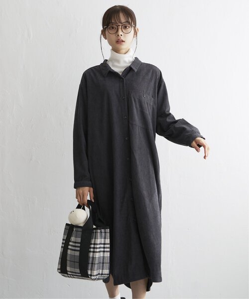 LBC(エルビーシー)の「コーデュロイワンピース(ワンピース・レディース・チャコールグレー/ブルー/オフホワイト・M/L)」の11枚目の写真