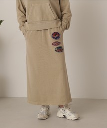 FADE WASH WAPPEN SKIRT/フェイドウォッシュ ワッペンスカート