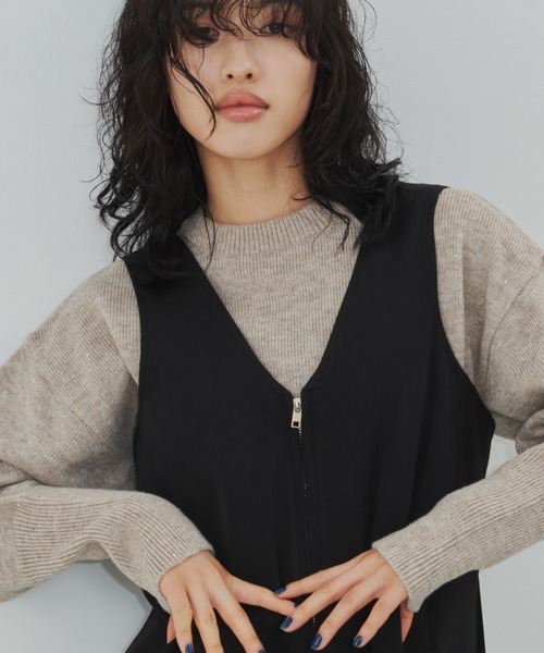 Aunt Marie's(アントマリーズ)の「Vネックジップジャンスカ(ジャンパースカート・レディース・ホワイト/ブラック・FREE)」の18枚目の写真