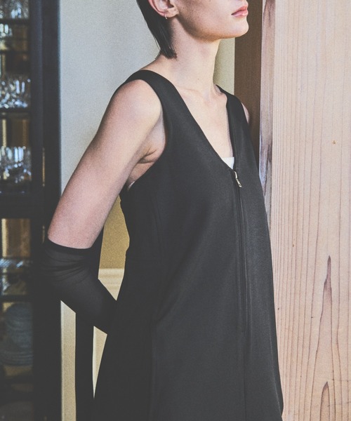 Aunt Marie's(アントマリーズ)の「Vネックジップジャンスカ(ジャンパースカート・レディース・ホワイト/ブラック・FREE)」の10枚目の写真