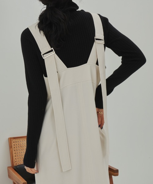 Aunt Marie's(アントマリーズ)の「Vネックジップジャンスカ(ジャンパースカート・レディース・ホワイト/ブラック・FREE)」の12枚目の写真