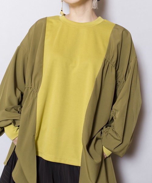 OSMOSIS（オズモーシス）の「切替ギャザープルオーバー（Tシャツ/カットソー・レディース・ネイビー/オリーブ/ブラック・ONE SIZE）」の17枚目の写真