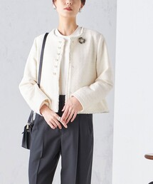 SHIPS | 〈セレモニー対応可〉スラブ ツイード ノーカラー ジャケット 24SS（セットアップ対応）◇(ノーカラージャケット)
