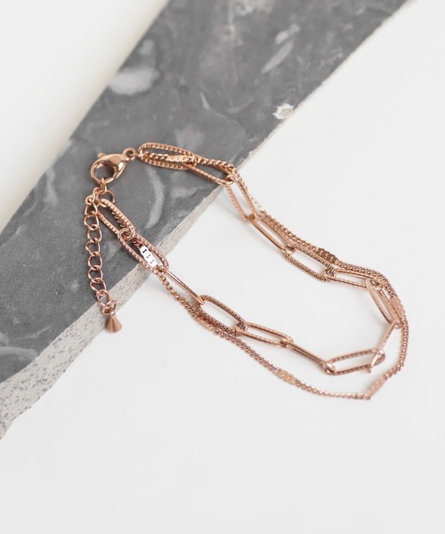ANEMONE（アネモネ）の「【ステンレス】ダブルチェーンブレスレット（ブレスレット・レディース・シルバー/ゴールド/ピンクゴールド・FREE）」の3枚目の写真