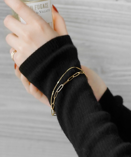 ANEMONE（アネモネ）の「【ステンレス】ダブルチェーンブレスレット（ブレスレット・レディース・シルバー/ゴールド/ピンクゴールド・FREE）」の2枚目の写真