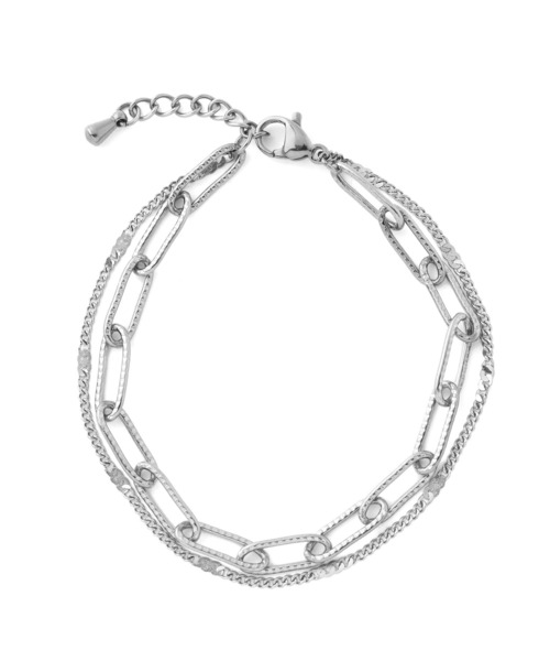 ANEMONE（アネモネ）の「【ステンレス】ダブルチェーンブレスレット（ブレスレット・レディース・シルバー/ゴールド/ピンクゴールド・FREE）」の4枚目の写真