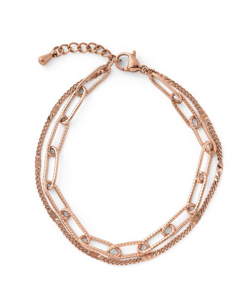 ANEMONE（アネモネ）の「【ステンレス】ダブルチェーンブレスレット（ブレスレット・レディース・シルバー/ゴールド/ピンクゴールド・FREE）」の5枚目の写真