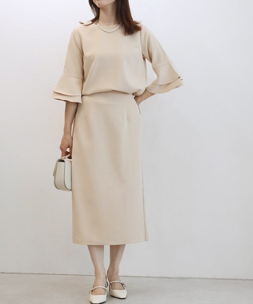 フレアスリーブトップススカートセットアップ（セットアップ）｜Pierrot（ピエロ）
