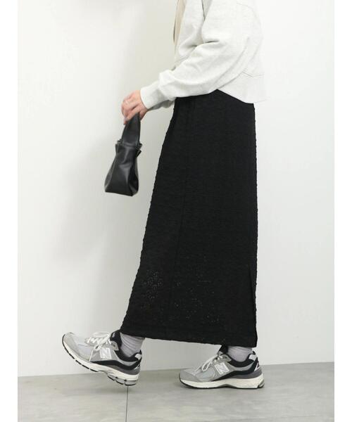 Samansa Mos2 blue（サマンサモスモスブルー）の「花柄ストレッチレースタイトスカート（スカート・レディース・ブラック/キナリ/サックスブルー・F）」の6枚目の写真