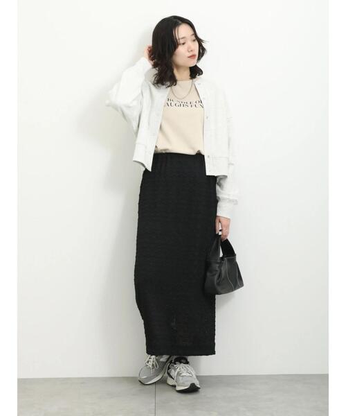 Samansa Mos2 blue（サマンサモスモスブルー）の「花柄ストレッチレースタイトスカート（スカート・レディース・ブラック/キナリ/サックスブルー・F）」の9枚目の写真