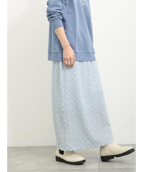 Samansa Mos2 blue（サマンサモスモスブルー）の「花柄ストレッチレースタイトスカート（スカート・レディース・ブラック/キナリ/サックスブルー・F）」の11枚目の写真