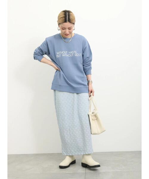 Samansa Mos2 blue（サマンサモスモスブルー）の「花柄ストレッチ