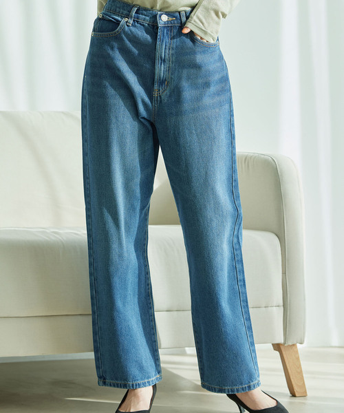 Jayro(ジャイロ)の「デニムストレートパンツ(デニムパンツ・レディース・ブルー/ブラック/サックスブルー・M)」の3枚目の写真