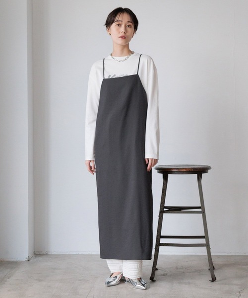 LOWRYS FARM(ローリーズファーム)の「スクエアキャミワンピース 991433(ワンピース・レディース・イエロー/チャコールグレー/ブルー/アイボリー/ブラック・FREE)」の4枚目の写真