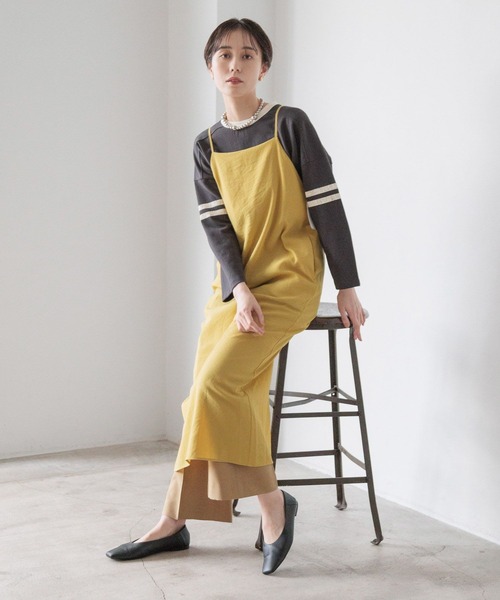 LOWRYS FARM(ローリーズファーム)の「スクエアキャミワンピース 991433(ワンピース・レディース・イエロー/チャコールグレー/ブルー/アイボリー/ブラック・FREE)」の1枚目の写真