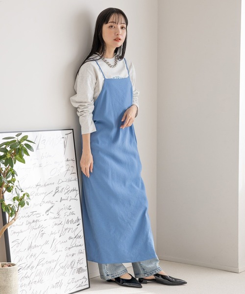 LOWRYS FARM(ローリーズファーム)の「スクエアキャミワンピース 991433(ワンピース・レディース・イエロー/チャコールグレー/ブルー/アイボリー/ブラック・FREE)」の5枚目の写真