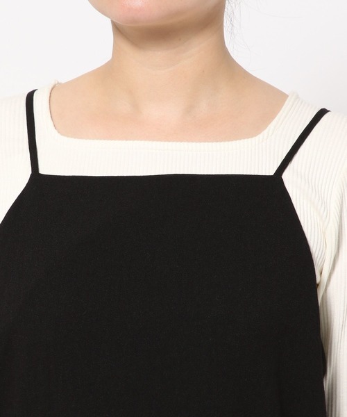 LOWRYS FARM(ローリーズファーム)の「スクエアキャミワンピース 991433(ワンピース・レディース・イエロー/チャコールグレー/ブルー/アイボリー/ブラック・FREE)」の11枚目の写真