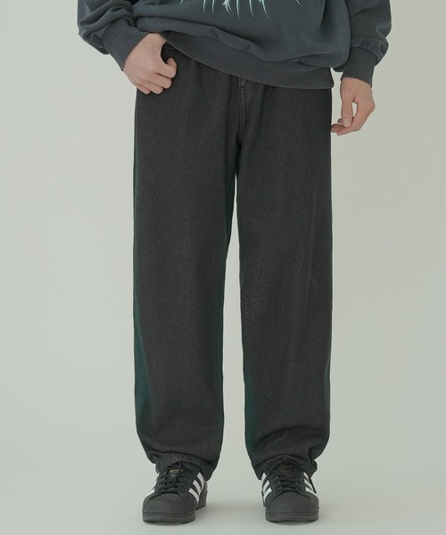 improves(インプローブス)の「スプレー加工 デニム バギーパンツ(デニムパンツ・メンズ・ブラック×グレー/グレー/ブラック×グリーン/ブラック×レッド・MEDIUM/LARGE)」の11枚目の写真