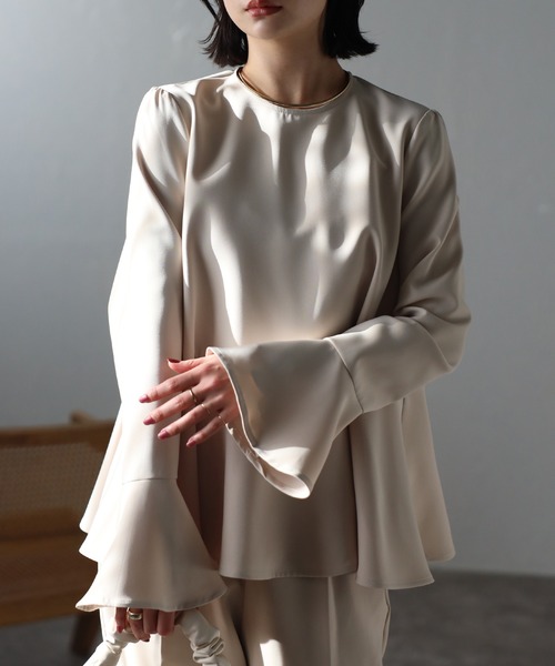 r.（アールドット）の「【セットアップ対応】フレアライン　ブラウス（シャツ/ブラウス・レディース・ベージュ/ブラック・FREE）」の16枚目の写真