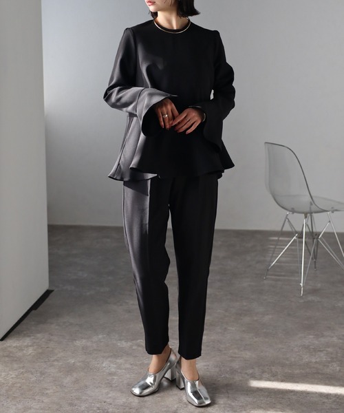 r.（アールドット）の「【セットアップ対応】フレアライン　ブラウス（シャツ/ブラウス・レディース・ベージュ/ブラック・FREE）」の10枚目の写真