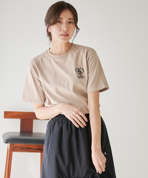 Arnold Palmer（アーノルドパーマー）の「ハートモチーフ シェア Tシャツ（Tシャツ/カットソー・レディース・ブラック/ホワイト/ライトベージュ・XS/LL/L/M/S）」の13枚目の写真